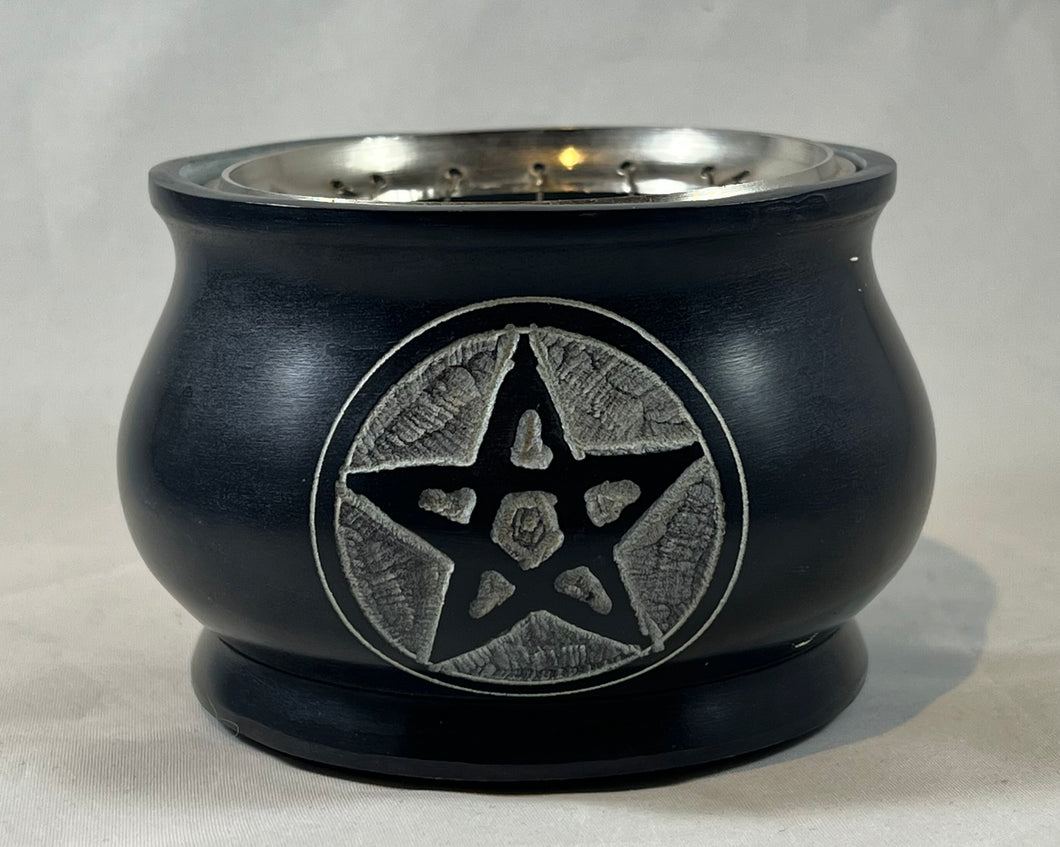 Soapstone pentacle grate burner