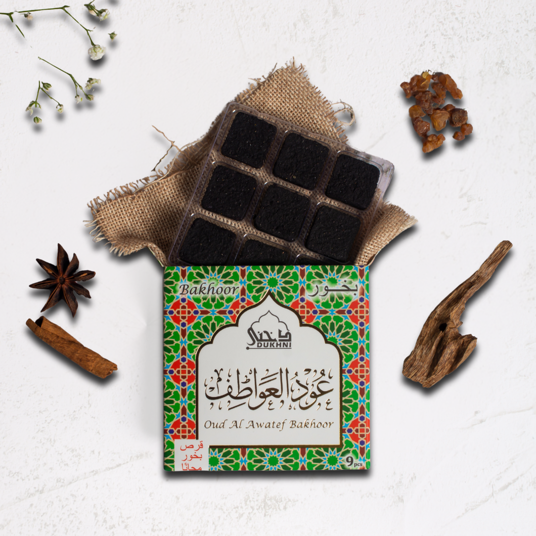 Oud Al Awatef Bakhoor I 9 pcs Fresh Arabic Incense Bricks
