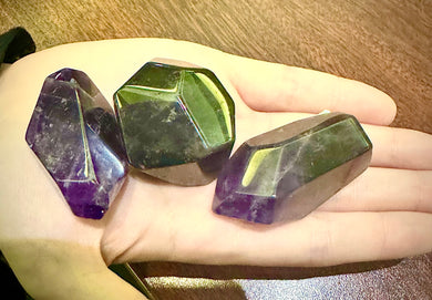 Polished amethyst chunks