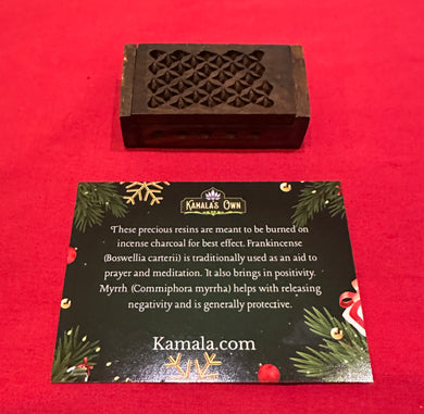 Simple, wooden Frankincense and Myrrh box