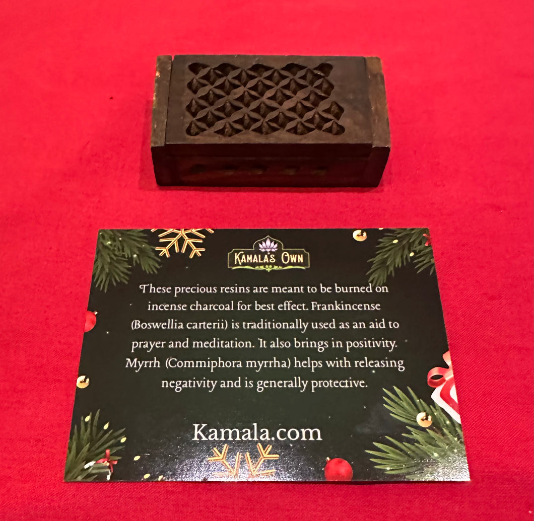 Simple, wooden Frankincense and Myrrh box