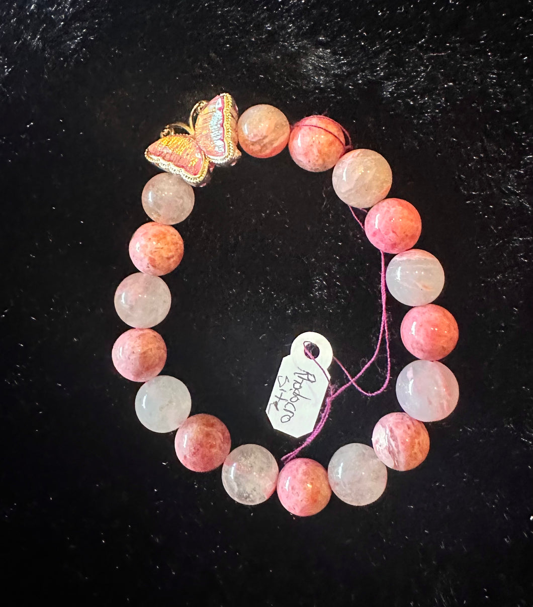 Butterfly Rhodocrosite bracelet