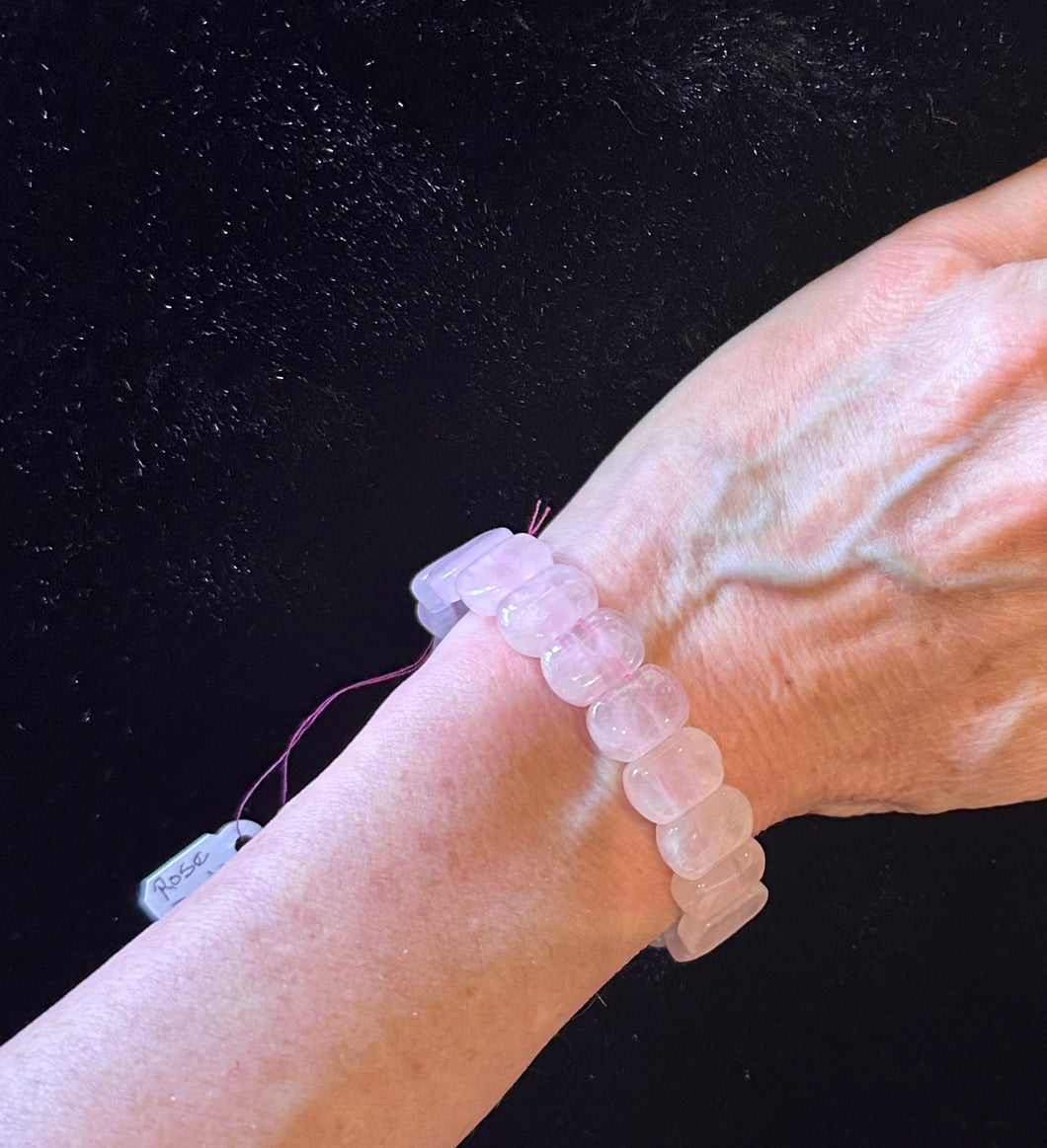 Chunky rose quartz bracelet