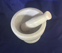 White marble mortar and pestle