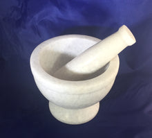 White marble mortar and pestle